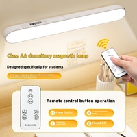 Lampe de table LED magnétique, rechargeable par USB, avec horloge, télécommande, luminosité réglable, lampe de bureau d'apprentissage