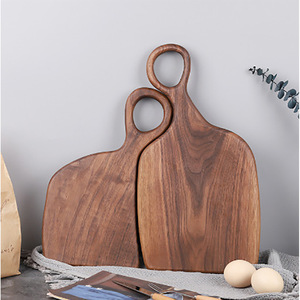Walnut <b>Wood</b> Cutting Board With Handle For Kitchen Chopping <b>Blocks</b> Solid <b>Wood</b> Rectangle Shape - Product Image 1