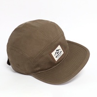 Gorras de Senderismo y Camping de Cinco Paneles de Algodón Estilo Vintage Personalizadas de Fábrica China con Parche de Cuero para Hombre y Mujer