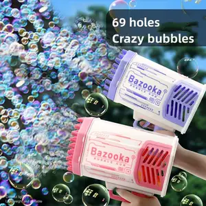 2023 Hete Verkoop 69 Holes Bubble Speelgoed Bruiloft Bubble Geweren Machine Zomer Outdoor Producten Elektrische Bubble Gun