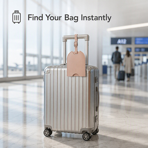 Étiquettes de bagage en cuir personnalisées avec logo sur mesure et cordon, coffret cadeau pour les amateurs de voyage, vente en gros - Product Image 5
