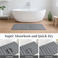47x16 Inch Long Diatomaceous Earth Stone Bath Mat High Absorbency Foldable Bathroom Runner Mat Rugs Bathtub Mats