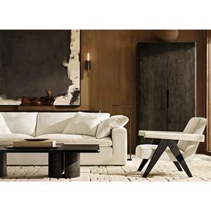 क्लाउड बेंच-कुशन सोफा आधुनिक न्यूनतम सफेद कपड़े सोफा, लिविंग रूम के लिए लक्जरी 2/3-सीटर नरम सोफा, लिविंग रूम के लिए नरम सोफा - Product Image 2