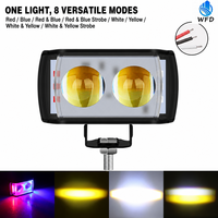 Phare LED universel 12V pour moto à double lentille, faisceau spot ultra-lumineux blanc/jaune, éclairage de conduite et antibrouillard, vente directe usine