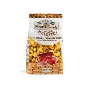 Dry filled egg pasta with Raw Ham italian tortellini high quality made in Italy Pasta Montegrappa