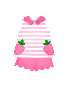 GSSO3633 Ensemble personnalisé pour petite fille active, tenue à manches courtes avec nœuds roses brodés, vente en gros pour enfants - Product Image 2