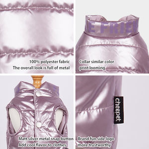 Venda quente Estilo Clássico Inverno Pet Jacket Cão e Gato Outwear Simples Quente Imitação De Couro Colete De Algodão Feito De Poliéster - Product Image 5