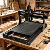 Mini routeur de bureau CNC 4030 Pro 3 axes 500W pour le travail du bois, moteur pas à pas NEMA 23, broche simple, contrôle GRBL, table en aluminium