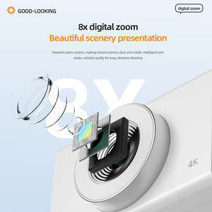 Mini appareils photo numériques 4K Point and Shoot Appareil photo numérique compact avec zoom 50MP 8X Idéal pour les voyages <span class=keywords><strong>et</strong></span> le vlogging Idéal pour l'extérieur - Product Image 5