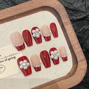 <span class=keywords><strong>Uñas</strong></span> Postizas <span class=keywords><strong>de</strong></span> Lujo TSZS, Largas y Medianas, con Diamantes 3D Brillantes, Hechas a Mano, Color Rojo para el Día <span class=keywords><strong>de</strong></span> <span class=keywords><strong>San</strong></span> <span class=keywords><strong>Valentín</strong></span>, Venta al por Mayor - Product Image 2