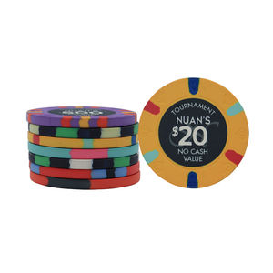 Jetons de poker en céramique personnalisés de qualité casino, taille 40 mm, écologiques, durables, faits à la main, colorés, élégants, avec motif diamant en relief - Product Image 5