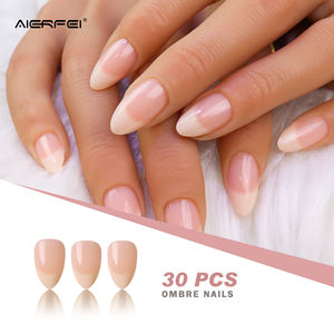 AIERFEI Ongles en gel souple de qualité salon, forme amande courte, style français, à presser, faux ongles, vente en gros - Product Image 4