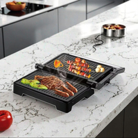 Grill 4 tranches avec plaque supérieure et inférieure indépendantes, écran LED, contrôle de la température pour un usage domestique