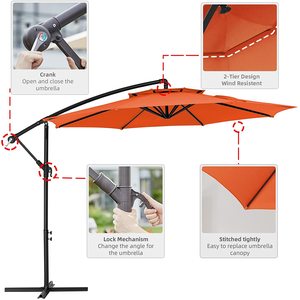 Parasol de jardin pliable solaire avec éclairage LED, parasol de patio, parasol d'extérieur pour jardin, terrasse, cour, piscine - Product Image 4