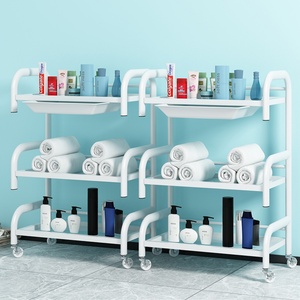 Chariot de beauté moderne en métal pour salons, spécial salon de coiffure, étagère de rangement pour collations, avec support pour outils de manucure et de cils, support pour instruments de voiture - Product Image 5