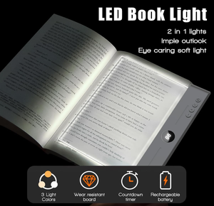 2026 New Enlarged A4 Size Book Light Hardened Scratch-Resistant Panel LED Reading Light <b>Bedside</b> Lamp EU/UK Certified - Product Image 2