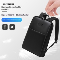 Sac à dos Oxford ultra-fin grande capacité multifonctionnel pour ordinateur portable, étanche, avec fermeture éclair et fermoir, coussin d'air en polyester