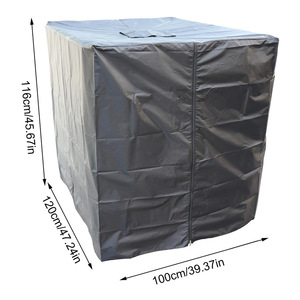 Couverture de réservoir d'eau Ibc 120x100x116cm, tissu Oxford noir, protection extérieure pour réservoir de 1000L - Product Image 2