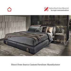 Letto Matrimoniale Moderno Personalizzabile di Lusso Minimalista per Arredamento Villa, Pezzo d'Arredo Artistico Unico e di Design - Product Image 4