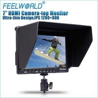 Moniteur de terrain FEELWORLD FW-759 7 pouces mince de bonne qualité pour appareil photo, 1280x800 IPS HDMI 1080P avec assistance de mise au point et pare-soleil