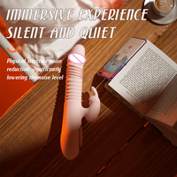 Vibrador de Conejo con Movimiento de Empuje, Juguetes Sexuales, Estimulador de Clítoris y Punto G con Calentamiento 4 en 1, Vibrador de Silicona para el Placer de Mujeres y Parejas