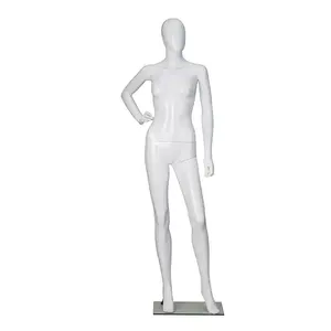 Venta caliente de plástico de cuerpo completo maniquíes blancos brillantes Cuerpo Femenino para exhibición de ropa