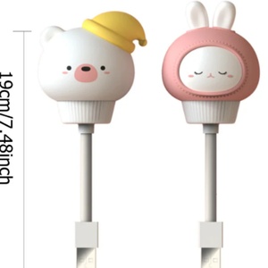 Cute Cartoon Bear Night Lamp for Kids' Bedroom <b>USB</b> Warm White Night <b>Light</b> with Remote Control ABS Material Plug-In Power Supply - Product Image 3