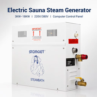 Générateur de sauna et de vapeur électrique moderne en acier inoxydable avec panneau de commande informatisé certifié CE pour 2 personnes, idéal pour salle de bain et hôtel