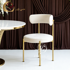 Silla de Comedor de Acero Inoxidable con Funda Extraíble, Diseño Romántico y Elegante para Muebles de Hogar y Banquetes de Boda - Product Image 3