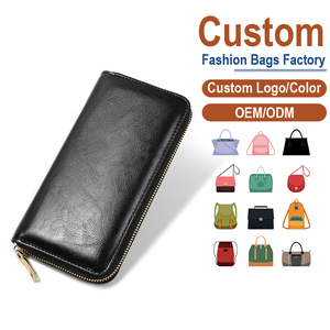 Cartera larga de cuero encerado negro para mujer con cremallera |   Fabricación Personalizada OEM/ODM para Marcas de Lujo y de Herencia - Product Image 2