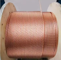 Kabel Tembaga Tanpa Isolasi 95 mm² untuk Proteksi Petir, Konduktor Tembaga 6 AWG PVC, Kabel Listrik 7 Untaian untuk Pembumian