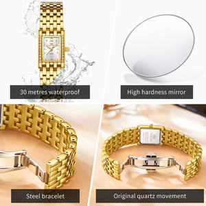 OLEVS 3700 Styles à Succès Personnalisables OEM avec Logo, Bracelets en Acier Inoxydable, Diamant, Carrée, Multicolore, Élégante Montre à Quartz pour <span class=keywords><strong>Femme</strong></span> - Product Image 6
