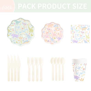 Assiettes, serviettes et gobelets en papier pour fête à thème dinosaures DAMAI, fournitures pour anniversaire d'enfants, ensemble de vaisselle pour fête d'enfants, décorations de fête - Product Image 3
