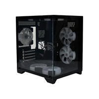 Manmu Pc Case Matx Gaming Cases White Color Mid Tower Micro Desk Casing Tempered Glass Computer Cabinet Pc Case with Fans