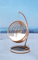 Hamac suspendu de luxe, patio, jardin, maison, terrasse, extérieur, rotin, osier, balançoire, panier, chaise oeuf