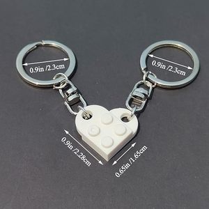 Ensemble de porte-clés en forme de cœur, 2 pièces, cadeaux assortis <span class=keywords><strong>pour</strong></span> couples, cadeaux <span class=keywords><strong>pour</strong></span> petit ami, petite amie, Saint-Valentin, anniversaire, Noël - Product Image 2