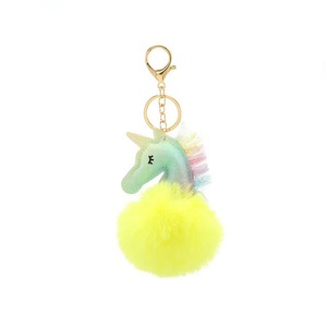 Vente en gros <span class=keywords><strong>Porte</strong></span>-clés <span class=keywords><strong>licorne</strong></span> mignon <span class=keywords><strong>Pompon</strong></span> Boule de fourrure <span class=keywords><strong>Porte</strong></span>-clés en peluche Sac à main souple Accessoires de charme pour femmes - Product Image 3
