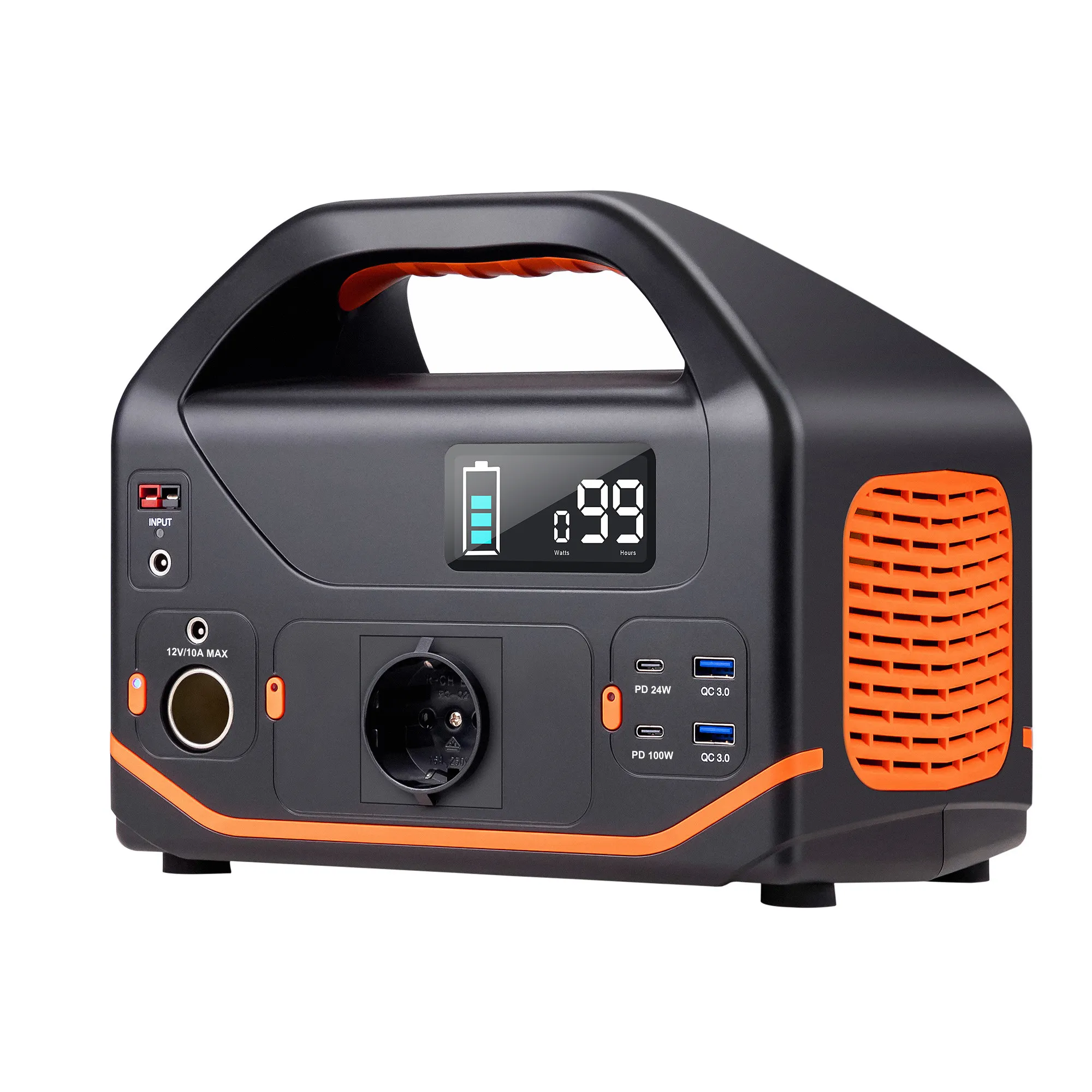 Portable power station 600W AC output lithium battery 555Wh emergency solar generator travel power supply