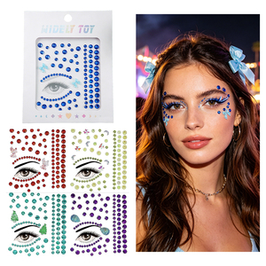 Autocollants adhésifs en gros pour femmes, bijoux de visage, maquillage, diamants, strass pour les yeux et le visage, tatouages temporaires pour festivals et raves - Product Image 1