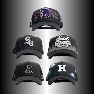 Casquettes Snapback en daim vieilli de qualité supérieure avec broderie 3D en relief et visière incurvée, modèle Trente et Un, pour les marques de streetwear - Product Image 5