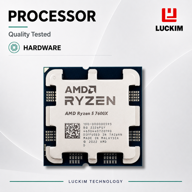 R5-7600X 6-Core 12-Thread Desktop CPU Processor 4.7-5.3GHz 32MB Cache AM5 105W