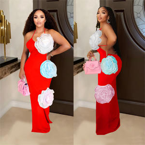 C7048 fiore in tinta unita da donna moda europea americana nuova lunghezza del pavimento per AliExpress quotidiano indipendente da <span class=keywords><strong>Amazon</strong></span> - Product Image 3