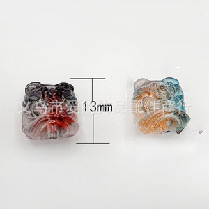Colgante de león de cristal de 13 mm, cuentas sueltas de forma irregular para la fabricación de pulseras, paquete a granel MTX - Product Image 2