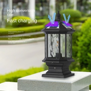 โคมไฟเสากลางแจ้งกันน้ำ, รั้วเสาประตูหลักไฟตกแต่งสวนเสาไฟ - Product Image 3