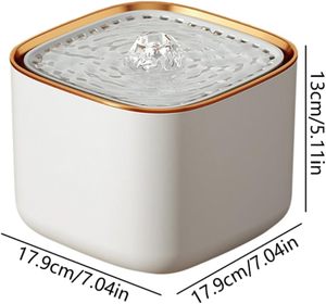 <span class=keywords><strong>Fontaine</strong></span> à eau pour chat 3L 101oz en plastique avec filtration automatique, distributeur d'eau circulante pour animaux de compagnie, filtre pour chiens - Product Image 2