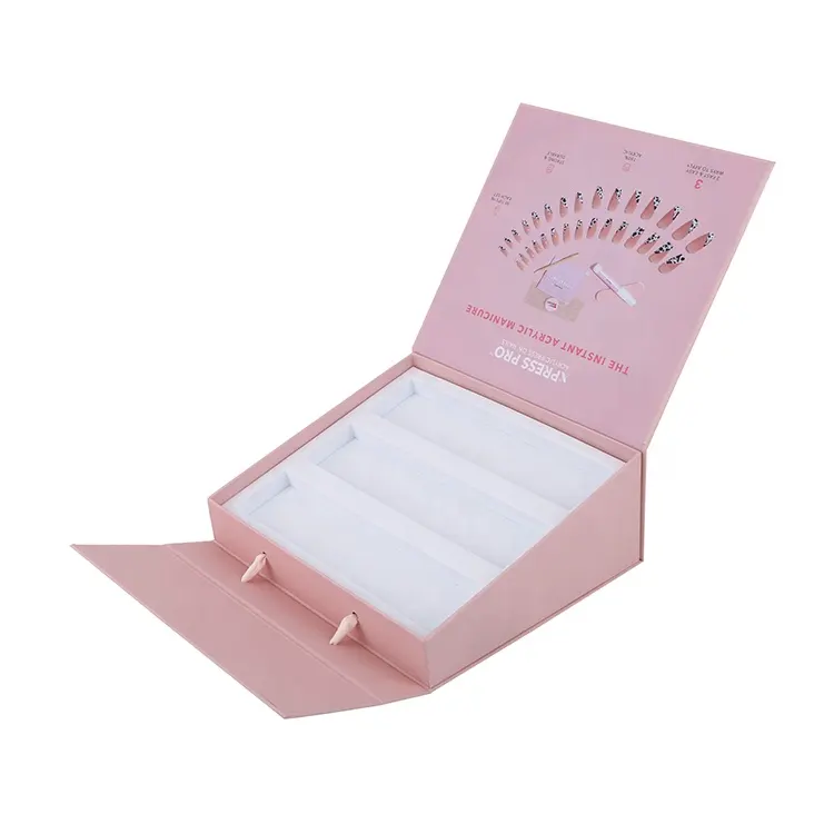 New Arrival Xử Lý Ví Bán Buôn Sang Trọng Tùy Chỉnh In Xử Lý Túi Giấy Có Thể Tái Chế Bán Lẻ Bao Bì Nail Set Quà Tặng Thương Hiệu Logo