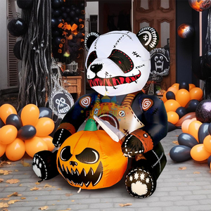 Decorazione Gonfiabile per il Giorno dei Morti, Gatto Nero di 1,5 Metri, Teschio di Zucchero per Halloween - Product Image 3
