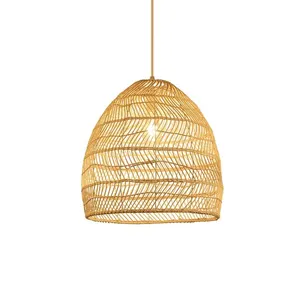 Nature Bamboo Modern Hanging lamp Pure Handmade Home Design Pendant Lampshades Chandelier Pendant Lamp