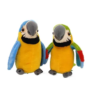 Dropshipping Cute Cartoon Electric Waving Wing Repeat Baby Talking Plush Parrot Toys Voice Kids Toy