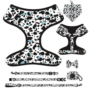 Animal Print <b>Dog</b> Harness Set with Adjustable Buckle Closure and Bowknot for Medium <b>Dogs</b> - Product Image 1